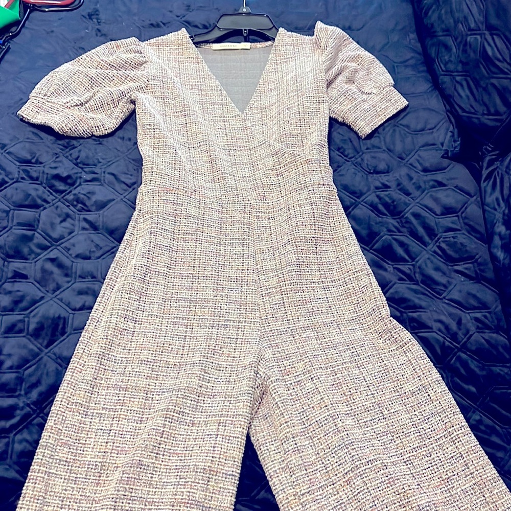 Pink tweed jumpsuit